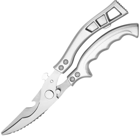 YNPQTDS Tijeras De Aves - Tijeras De Cocina Multifunción De Acero Inoxidable | Utensilio De Cocina Con Mango Antideslizante Para Cortar Pollo Pescado Verduras Mariscos Barbacoa