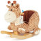 Bieco Plüsch Schaukeltier Giraffe | Schaukelpferd Baby | Schaukeltier Kinderschaukel Indoor Wippe | Schaukelpferd ab 1 Jahr Schaukel Baby Spielzeug ab 9 Monaten