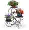 HAHAHA AH Portavasi in Forma di S da Giardino Portafiori Fioriera Decorativa, per 3 vasi, 60 x 26 x 64 cm (Marrone)