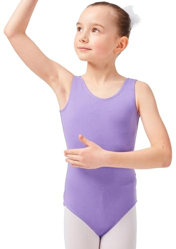 tanzmuster Kinder Ballett Trikot Lissy mit breiten Trägern in lavendel, Größe 128/134