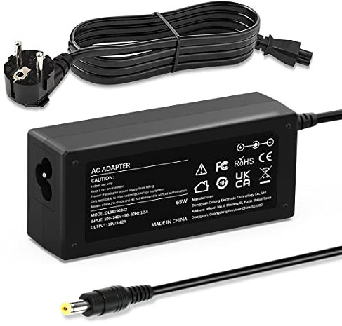65W Cargador Acer Portatil 19V 3.42A Adaptador para Acer Aspire 3 5 E15 E5 E1 ES1 ES15 E1-571 E1-572 E5-573 E5-575 V3 V5 V15 A314 A315 A315-21 A315-51 5750 5920 ADP-45DW C PA-1650-86 Alimentación