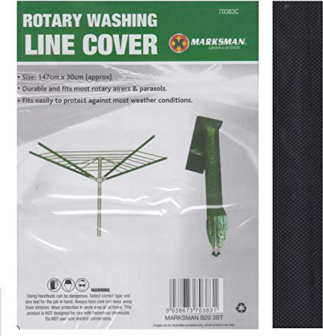 Black Fabric Rotary Airer Washing Line Garden Parasol Frost Cover 147cm x 30cm