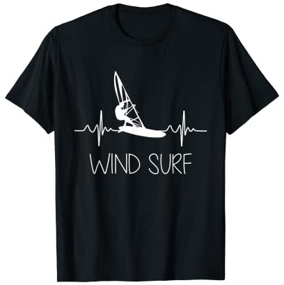 Windsurfer Geschenk Windsurf Herzschlag Surfer Herzfrequenz T-Shirt