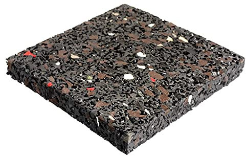 ANRO Lot de 10 tapis de protection de bâtiment, anti-vibration, anti-chute, en caoutchouc, noirs, tapis de terrasse, 100 x 100 x 10 mm