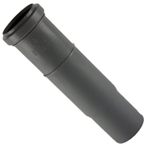 MegaHaustechnik HT Langmuffe Verbinder für Rohr Außendurchmesser 90mm 9,0cm DN90 mit Steck Muffe + Gummi Dichtung Abwasser Abfluss Leitung Kunststoff PP grau Kanalrohr Kupplung Fitting Lüftung
