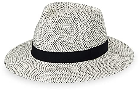 Wallaroo Charlie Fedora Petite (Ivory/Black) - UPF 50+ Sun Protection, Packable & Travel-Friendly