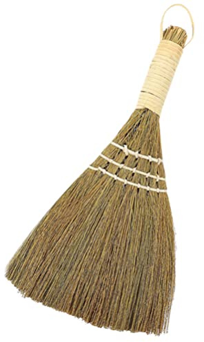 Sweeping Broom Palm Broom Small Natural Whisk Retro Vietnamese Sweeping Desk Cleaning Brush for Courtyard Garage Lobby Mall Market Sidewalks Decks