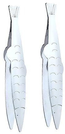 Ciieeo 2pcs Stainless Steel Fishbone Tweezers Multi-Purpose Food Tongs for Cooking Non-Slip Kitchen Tools for Removing Fish Bones and Hair