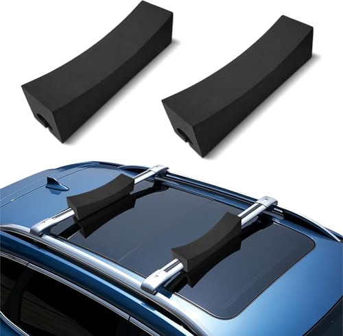 2 Stück Universal Dachträger Auto 80kg Traglast, Geschlossene Reling für Fahrradträger SUP Kajak Dachbox, Mit Eva-Pads, Schnellmontage, Ideal für Camping Reisen und Outdoor-Aktivitäten