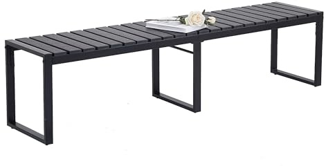 Mingone Banc de Jardin Banquette Extérieur Rural Style Banc Résistant aux Intempéries Siège pour Jardin Terrasse Parc Patio (180cm, 3 Places)