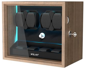XTELARY Remontoir Montre Automatique, Remontoir de Montre pour 4 Montres avec 4 rangements supplémentaires pour Montres Boîte à Montre Remontoir de Montre Mécanique Automatique Classic Watch Winder