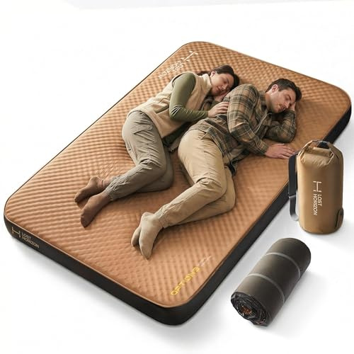 Lost Horizon Air & Foam Camping Mattress, Self-Inflating Sleeping Pad, 4.5 Thick, with Air Pump, Full