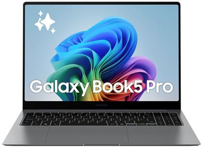 Samsung Galaxy Book5 Pro, Ordenador Portátil IA 16, Procesador Intel Core Ultra 7, 16GB RAM, Almacenamiento 1TB, Windows 11 Home, Gris, Teclado QWERTY Español