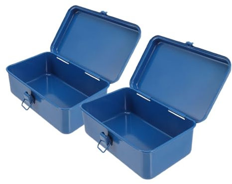 Generico 2 Pz Cassetta Degli Attrezzi Valigetta Per Attrezzi Domestici Contenitori Per La Conservazione Dei Vestiti Valigetta Porta Valigia Blue Lamiera Di Ferro