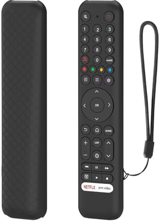 FTRONGRT Funda Compatible con TCL RC716 / TCL RC833, Anti-Caída, Anti Choques, Ultrafino y Ligero Silicona Suave Mando a Distancia Funda Protectora. Negro