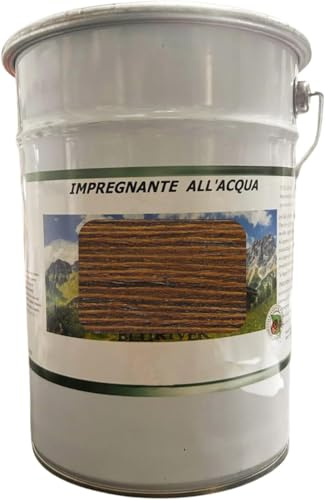 Impregnante Legno Esterno Ad Acqua 5 Litri | Finitura Cerata Professionale Per Interni Ed Esterni | Protezione Avanzata Per Staccionate, Casette E Pergolati In Legno (Noce Scuro)