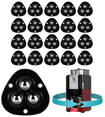 20 PCS Appliance Wheels Casters for Kitchen Appliances on The Counter,Small Appliance Rollers/Sliders for Coffee Maker,Stand Mixers, Air Fryers（Black）