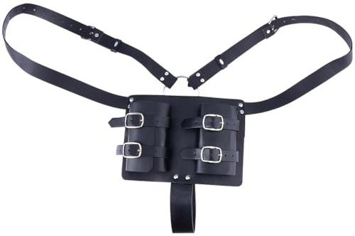 GORGECRAFT Renaissance Leather Sword Holster Black Sword Sheath Belt Medieval Sword Frog Holster PU Leather Sword Holder for Dagger Knight Pirate Cosplay Costume