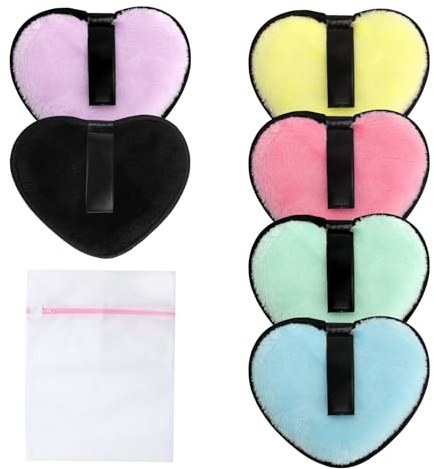 6 almohadillas desmaquillantes lavables, esponjas de lavado facial de doble cara con bolsa de lavandería, almohadillas desmaquillantes reutilizables, lavables para mujeres, adolescentes, adultos