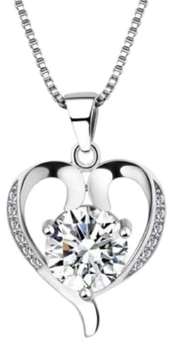 hjärtformat hänge 925 halsband för kvinnor fina smycken zirkon kvinnlig halsprydnad