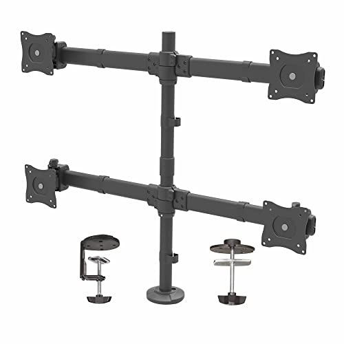 StarTech.com Braccio Articolato da Scrivania per 4 Monitor, Supporto per 4 Schermi VESA fino a 27, Struttura in Acciaio