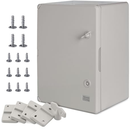 BOXEXPERT Verteilerkasten außen IP65 ABS Kunststoff 400x300x220mm Serie Fleet wasserdicht Schaltschrank Wandschrank Industriegehäuse Leergehäuse grau