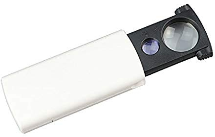 EUROXANTY- Lupa de Bolsillo con luz LED y UV con Lente 21mm 9 mm Aumento 20X 45X Joyería