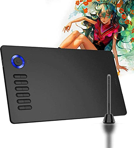 Grafiktablett für PC VEIKK A15 Pro, 10x6 Zoll Zeichentablett mit batterielosem Stift und 12 Express-Tasten zum Malen & Fotobearbeitung, kompatibel mit Windows, Mac, Linux, Chrome OS & Anroid