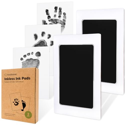 Bebé Pie y Huella De La Mano Inkless Almohadilla Tinta - 2-Pack Toque Limpio Impresión De Manos y Pies Almohadillas Tinta Recuerdo - Impresión Sello Pata - Bebé Almohadilla Tinta Recién Nacida Kit