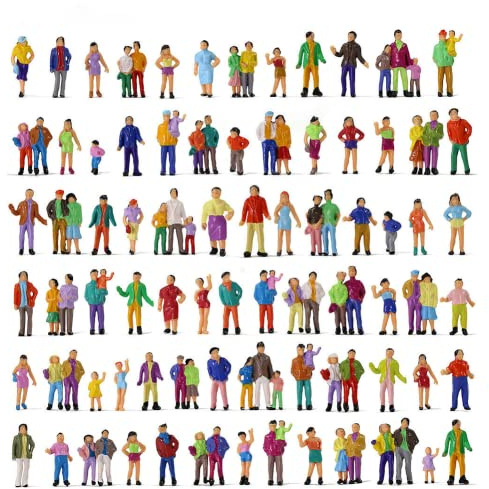 SPORTARC - 200 pièces de figurines de personnes à l'échelle 1:87 - Modèles miniatures de personnes pour trains - Scènes miniatures de personnes architecturales