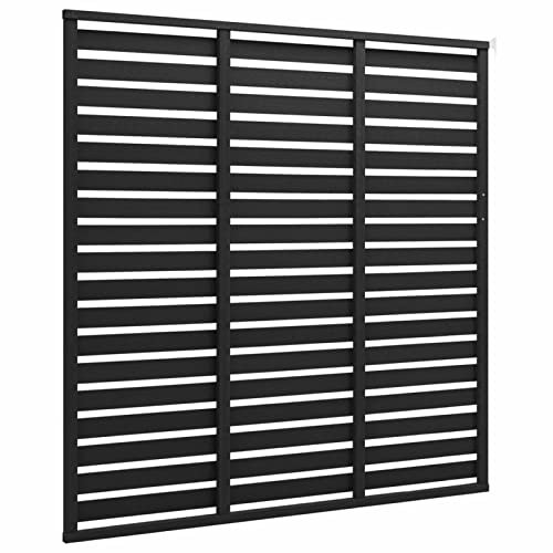 Tidyard Zaunelemente Ohne Posten Gartenzaun Schmuckzaun Zaunfeld Zaun Zaunpaneel Lamellenzaun Sichtschutzzaun Windschutz 180 x 180 cm (B x H) Schwarz WPC, Stahl