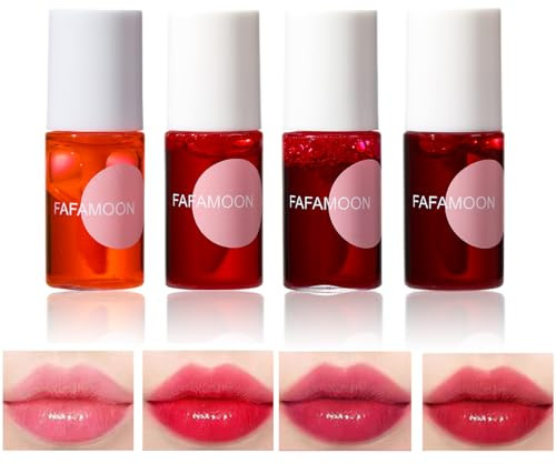 Lip Tint Stain Set, 4-Color Multi-Use Lip & Cheek Tint, Long Lasting, Lightweight, Waterproof & Transfer-Proof, Non-Sticky