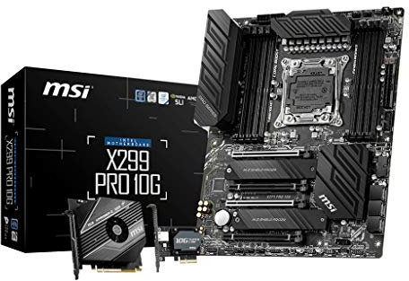 MSI X299 PRO 10G Motherboard 'ATX, LGA2066, DDR4, 10G LAN, Dual LAN, USB 3.2 Gen2, Type-C, M.2 XPANDER-Z Card, Intel Core X-Series'