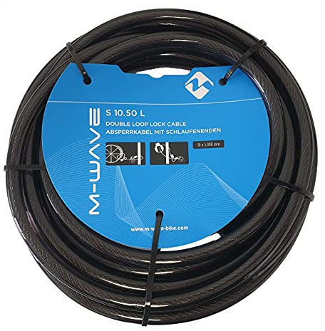M-WAVE Sicherungsseil Schlaufenkabel Stahlseil Stahlkabel ummantelt 5m