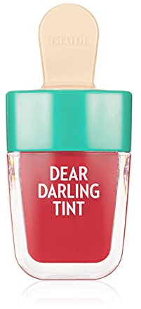 Etude House Dear Darling Water Gel Tint Ice Cream (RD307 Watermelon Red) (21AD)| Vivid High-Color Lip Tint with Minerals from Soap Berry Extract to Moisture Your Lips