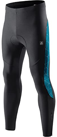 Santic Men's Cycling Tights Padded Pants Cycle Leggings Bicycle Bike Trouser-Reflective Winter Warm Windproof Black