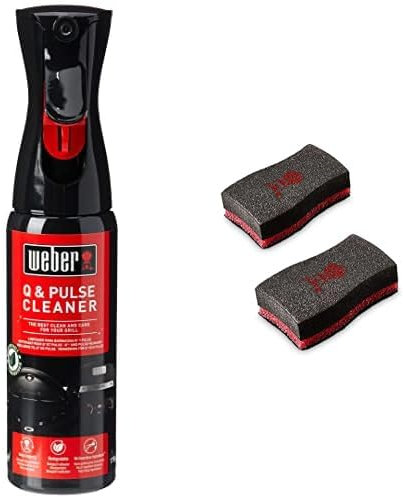 Weber 17874 - Detergente per Barbecue Q & Pulse, Nero & 17688 - Spugna, Nero 2pezzo(i)