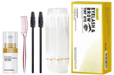 SHEEYOON Crema tinta per sopracciglia, kit professionale di tintura per ciglia per sopracciglia, colore naturale a lunga durata impermeabile (nero)