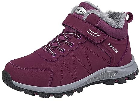 Moudn Womens Snow Boots Fur Lined Warm Winter Boots Anti-Slip Ankle Boots Outdoor Hiking Trekking Shoes