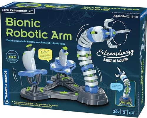 Thames & Kosmos Bionic Robotic Arm STEM Experiment Kit, Toy of The Year Finalist, Build a Mechanical Arm, No Batteries/Motors Required | Innovative System | Ages 10+ with Help, 14+ Independent Play