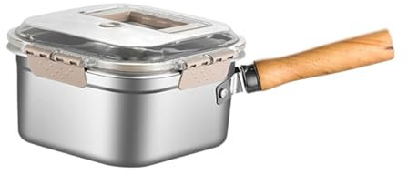 Sharplace Mini-Fritteuse, Topf, Dampfgarer, Kochgeschirr, Ölabtropfgestell, 2500 ml, tragbar, mit Korb, Kochwerkzeug für Chips, Hühnchen, Pommes