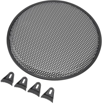 Denash Parrilla de Altavoz de 12 Pulgadas, Cubierta Circular de Altavoz Subwoofer Negra Robusta Universal de Fácil Instalación para Automóvil