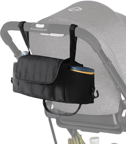 Kinderwagen Organizer, Universal Buggy Organizer Taschen, Baby Multifunktionale Aufbewahrungstasche, Kinderwagentasche mit Großem Volumen, Baby Stroller Bag mit 2 Isolierten Getränkehaltern