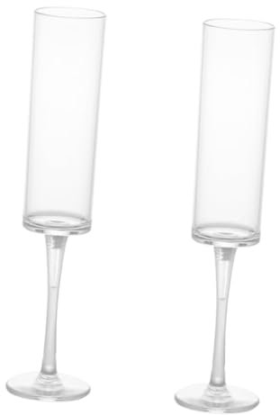 OKUMEYR 2piezas Copas De Champán De Plástico Transparente Para Alta Resistencia Fácil De Limpiar Para Bodas y Fiestas