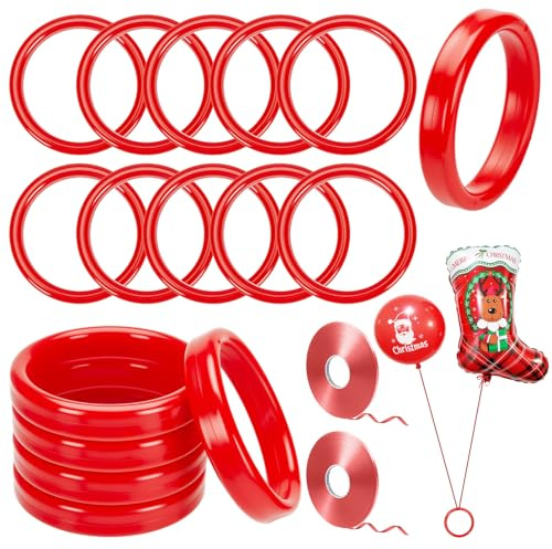 20 pesi per palloncini, pesi e ciondoli a forma di nastro per il fissaggio di palloncini, per vari festival, feste, matrimoni, feste di compleanno (rosso)