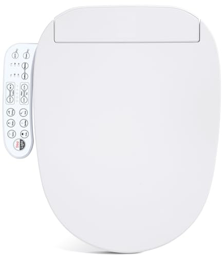 Aquonderful Bidet Toilet Seat, Electric Smart Heated Seat with Slow Closes, Warm Water, Dryer, Vortex Wash, Rear and Front Wash, Night Light, White, 208 (Elongated)
