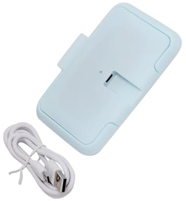 KONTONTY Portable USB Wet Wipes Warmer 6600mah Battery, Plastic Wipe Warmer for Baby, Built-in Temperature Sensor for Home and Vehicle Use