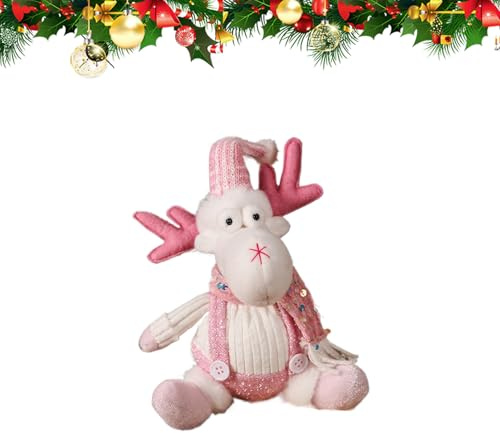 Genérico Bambola Di Peluche Di Babbo Natale | Figura Rosa Appesa Stagionale,Ciondolo Natale Bambola Di Peluche Di Babbo Natale - per Libreria Comodino Patio Giardino Ripiani