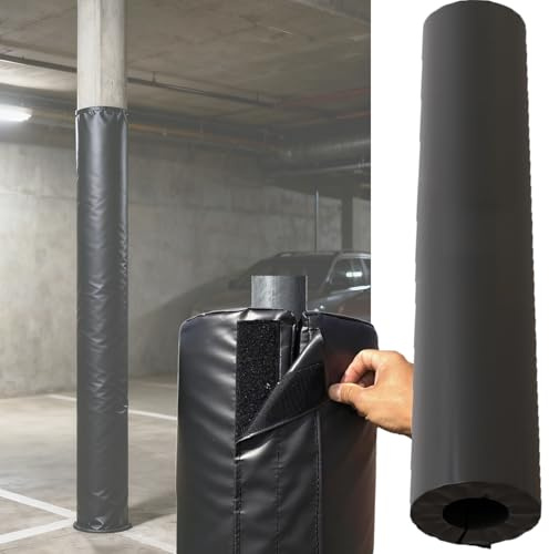 Basement Pole Padding, Pole-Dia 8.5in (Pole-Circ 26.7in) Safety Protection, H 10FT Heavy Duty & Waterproof, Black Wrap Around Design for Basement, UV-Resistant & Secure Fit for Collision Prevention