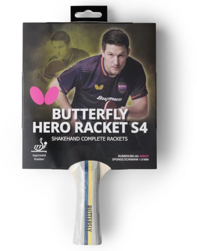 Butterfly Hero Racket S4 Table Tennis Bat – Kristian Karlsson Edition | ITTF Approved Rubber | Lightweight Ping Pong Paddle